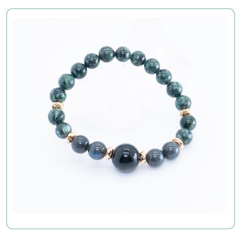 Green dragon crystal Stone labradorite crystal bracelet crystal bracelet - สร้อยข้อมือ - คริสตัล สีเขียว