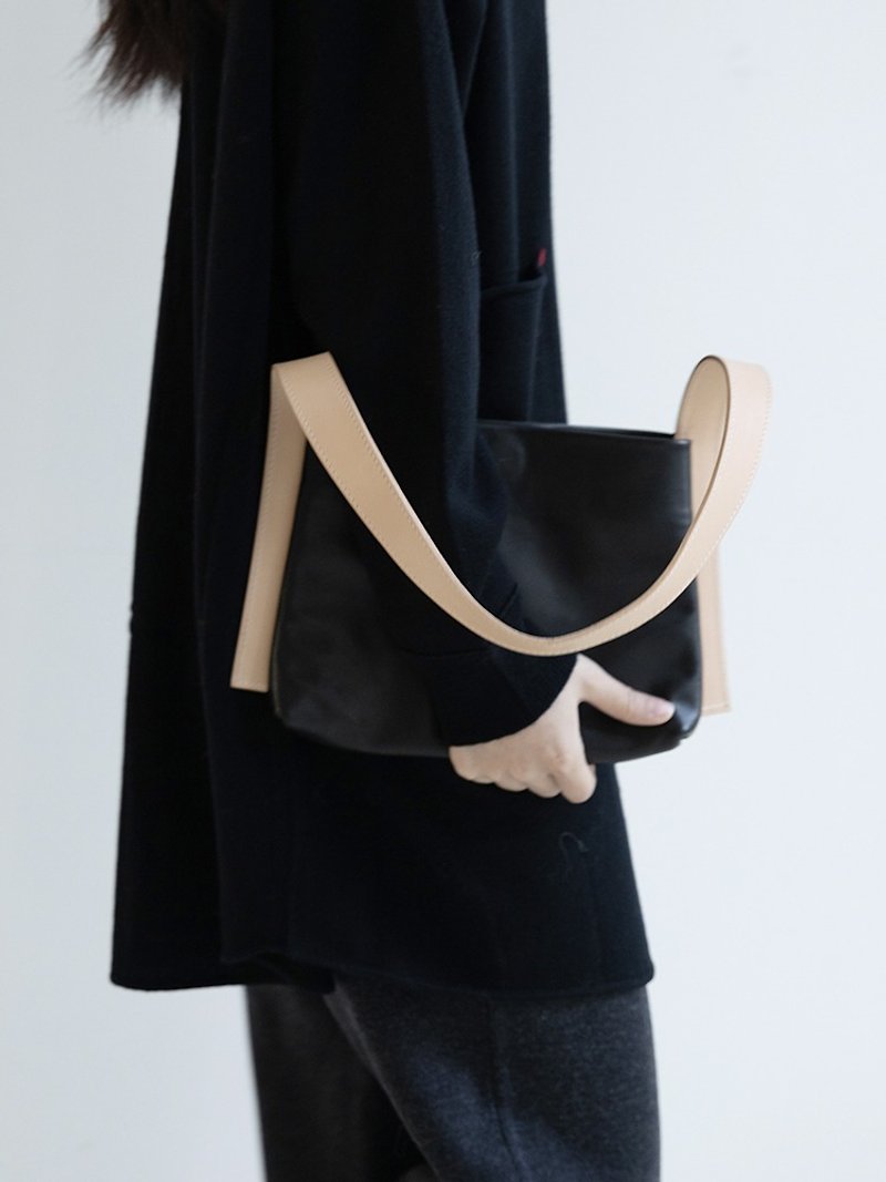 JOYDIVISION napa calfskin tote bag shoulder bag retro minimalist design genuine leather lady bag - กระเป๋าแมสเซนเจอร์ - หนังแท้ 