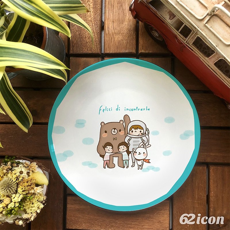 MIWA2- I am very happy to see you -8 bone china plate - Small Plates & Saucers - Porcelain Multicolor