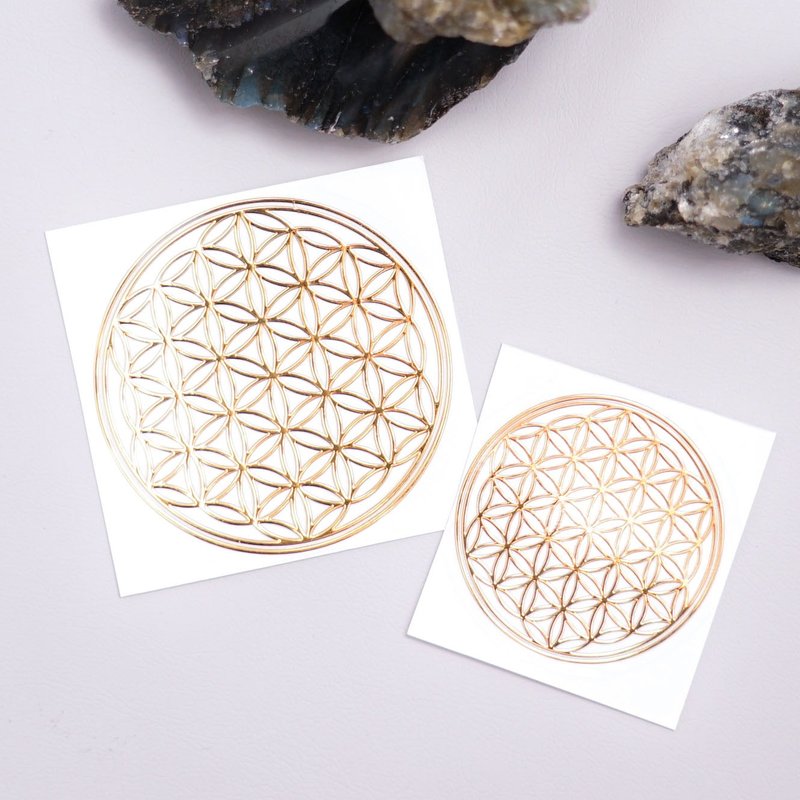 【Flower of Life】Sacred Geometry Totem Sticker - สติกเกอร์ - คริสตัล หลากหลายสี