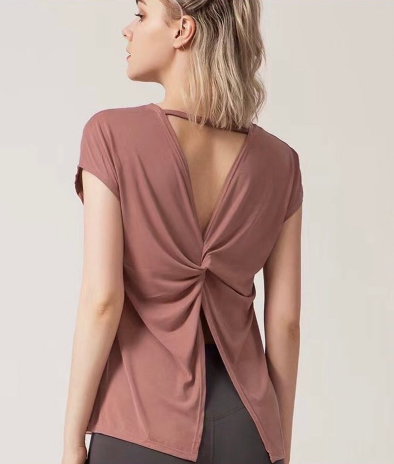 Deep Breath | Stylish knotted backless top - เสื้อผู้หญิง - ผ้าฝ้าย/ผ้าลินิน 