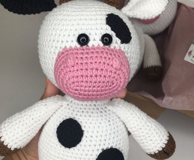 Crochet cow Plush cow Pink cow Crochet plush cow toy Cow toy Cow stuffed  animal - Shop Skazka Kids' Toys - Pinkoi