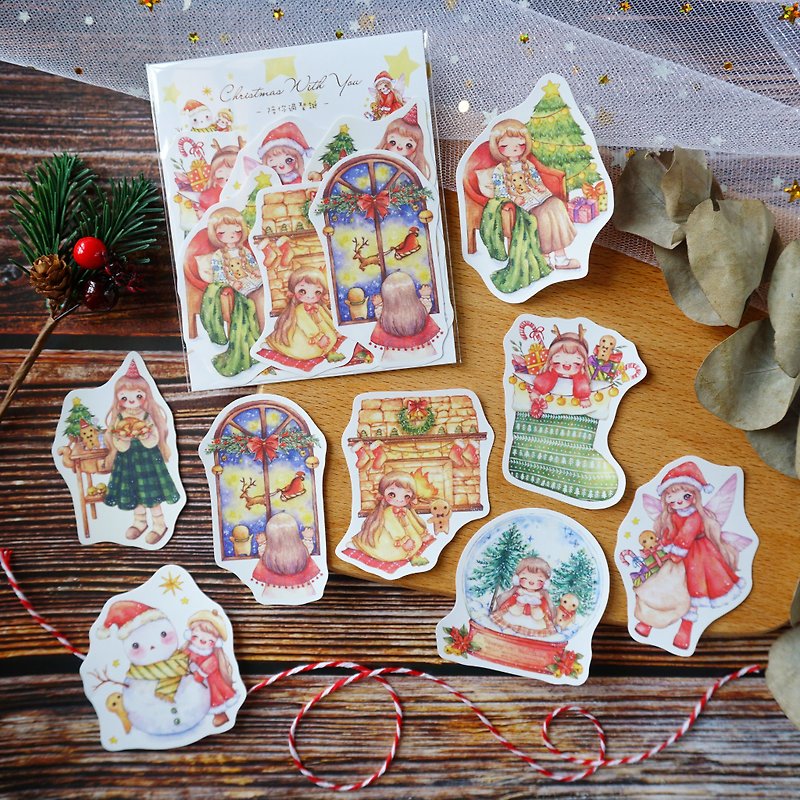 [Spend Christmas with you] 8 stickers set - Stickers - Paper 