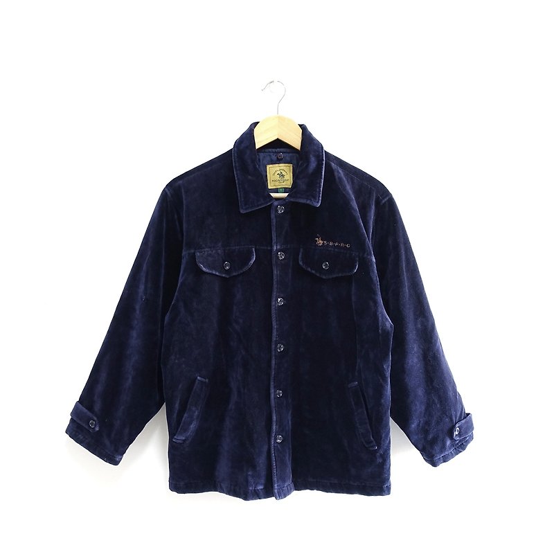 │Slowly│绅Blue velvet cloth - vintage jacket │vintage. Retro. Literature - Men's Coats & Jackets - Cotton & Hemp Blue