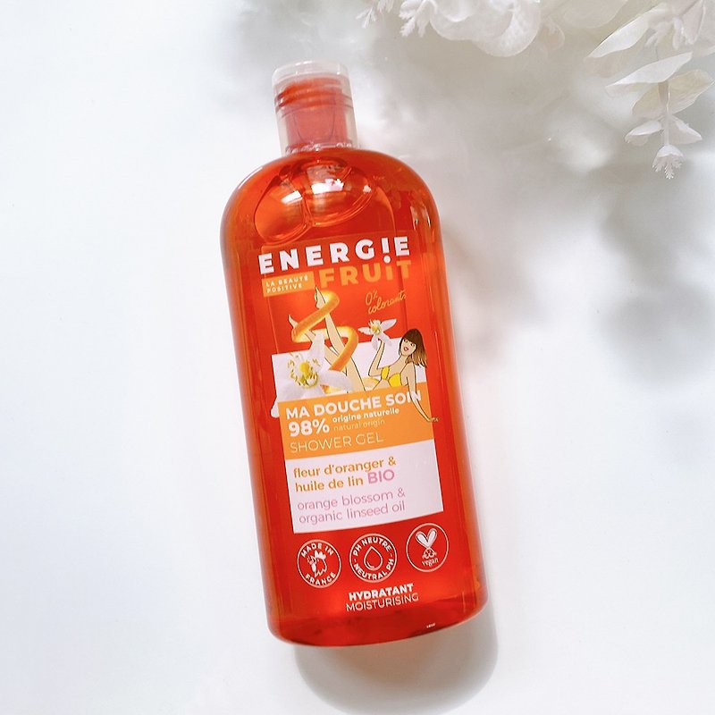 Energie Fruit Organic Repair Shower Gel-Elegant Orange Blossom - Body Wash - Eco-Friendly Materials Orange