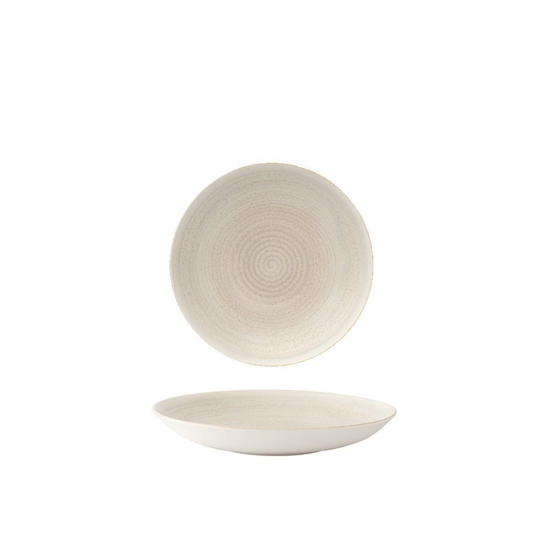 ECO Earth Series-22.5CM Italian Dinner Bowl-Pearl White - จานและถาด - เครื่องลายคราม ขาว