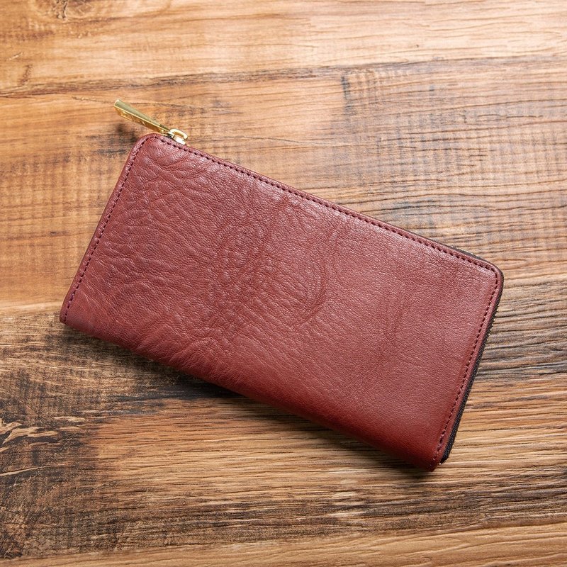 嘖嘖募資商品 TIDY 枥木  日本製 錢包 長夾 大容量 勃艮第酒紅 - 皮夾/長短夾/錢包 - 真皮 紅色