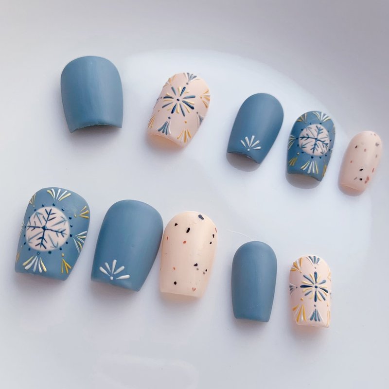 Light you up Morandi tile nail patch / wear armor / custom nail patch NA65 - Nail Polish & Acrylic Nails - Other Materials Blue