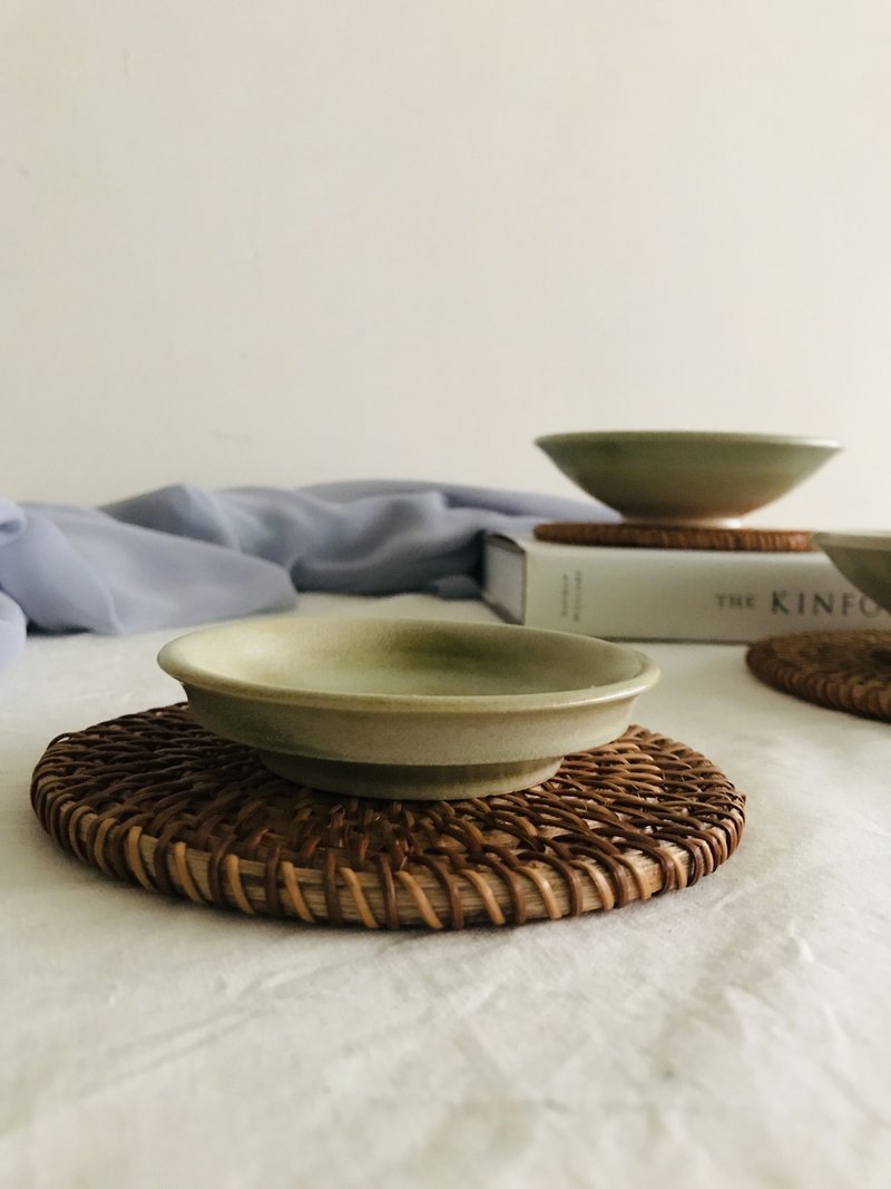 Déjà vu Ceramics 竹林陶製碟 - 碟子/醬料碟/醬油碟 - 陶 綠色