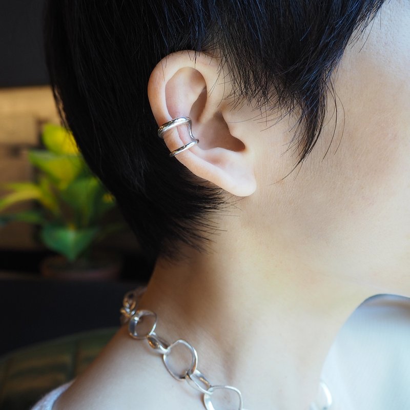 pure earring_純粹耳骨環 沒耳洞 耳環 耳夾 earcuff earclip ear - 耳環/耳夾/耳骨夾 - 銀 銀色