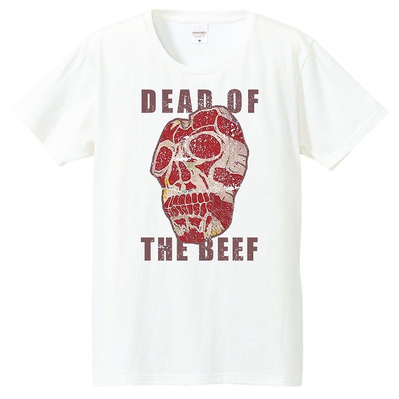 T-shirt / skull beef - เสื้อยืดผู้ชาย - ผ้าฝ้าย/ผ้าลินิน ขาว