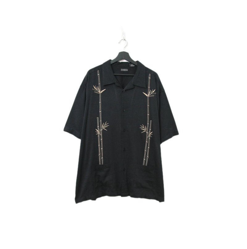 Back to Green-夏威夷襯衫 刺繡竹葉竹林 ht-01/vintage shirts - 男襯衫/休閒襯衫 - 棉．麻 
