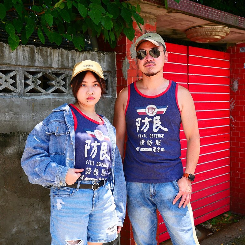 復古背心 吊嘎 /民防-(2022春夏限量) 男女同款 - 男背心 - 棉．麻 