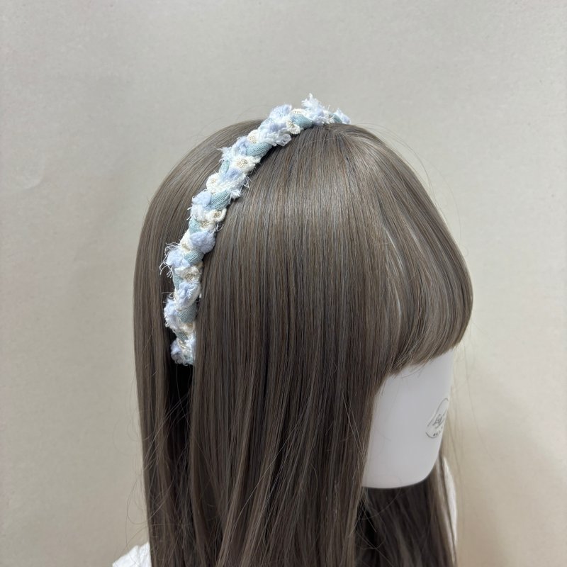 森林系 | 綾藍 | 編織髮箍 - 髮夾/髮圈 - 棉．麻 藍色