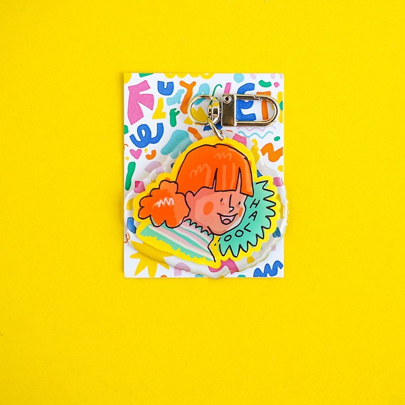Fluffy Omelet - Keychain / Pin / Phone Grip - HALOO GIRL - 吊飾 - 壓克力 橘色