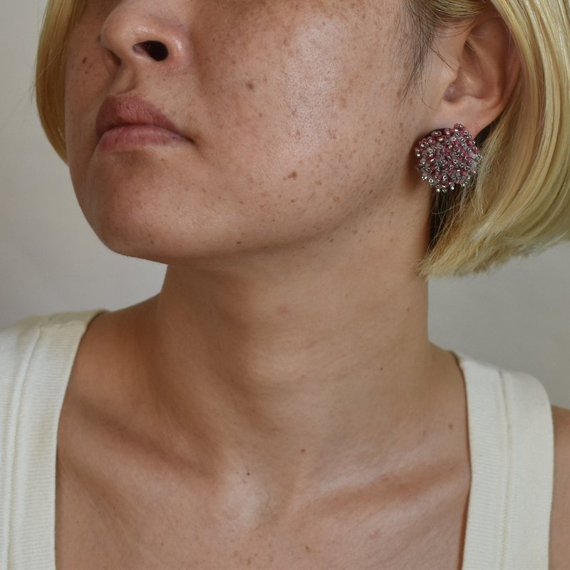 藤袴 (フジバカマ) / silver - 耳環/耳夾/耳骨夾 - 玻璃 