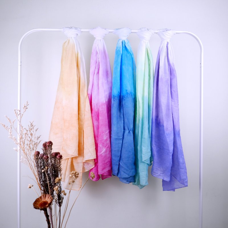 :天使系列: 圍巾 披肩 手染 渲染 染色 - 絲巾 - 其他材質 多色
