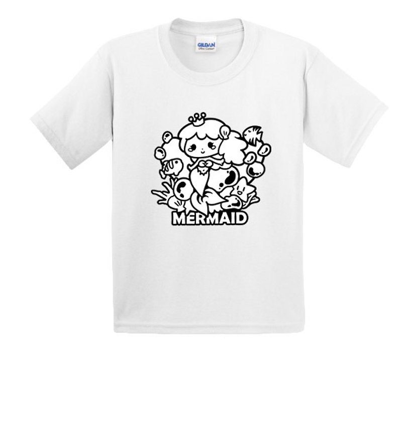 Painted T-shirt | mermaid | US cotton T-shirt | Kids | Family fitted | Gifts | painted | White - อื่นๆ - ผ้าฝ้าย/ผ้าลินิน 