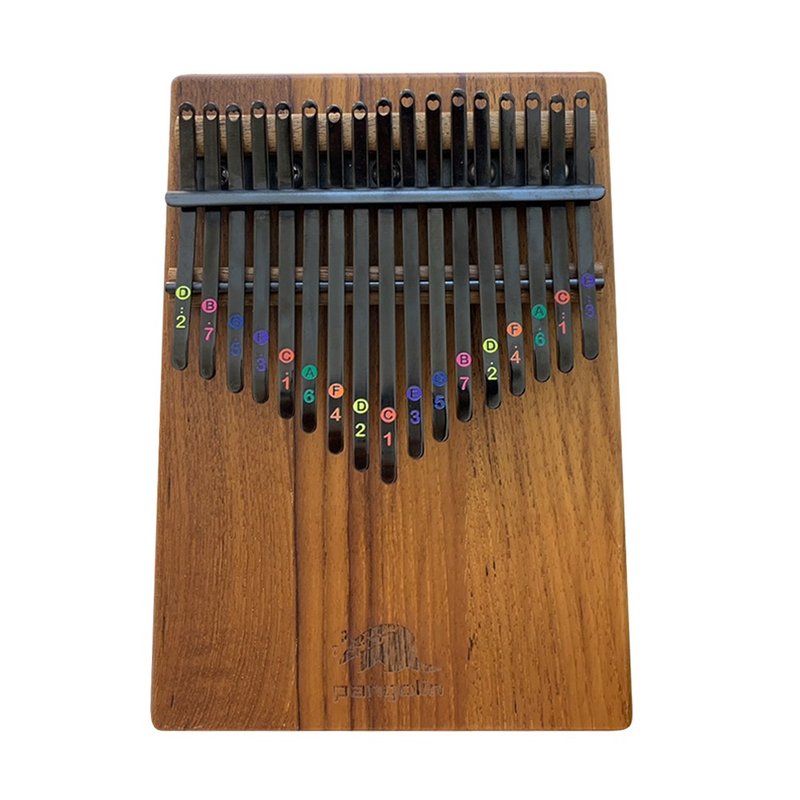 Burmese teak wood board kalimba titanium plated black scale keys comes with tuner + school bag + transparent stand - กีตาร์เครื่องดนตรี - ไม้ สีนำ้ตาล