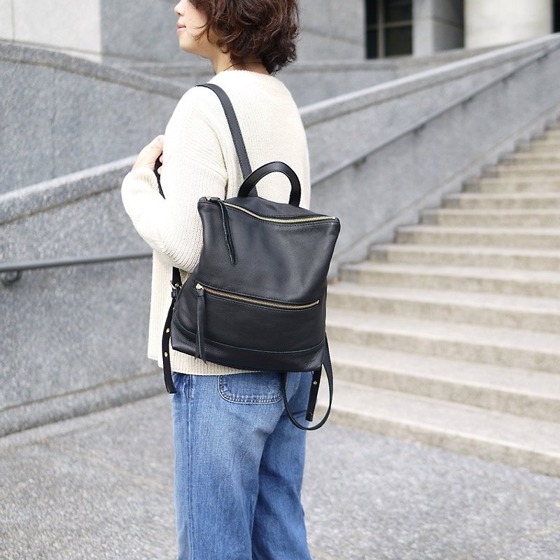 Japanese Handmade Vegetable Tanned Soft Leather Casual Tote Backpack Made in Japan by SOF - กระเป๋าเป้สะพายหลัง - หนังแท้ 