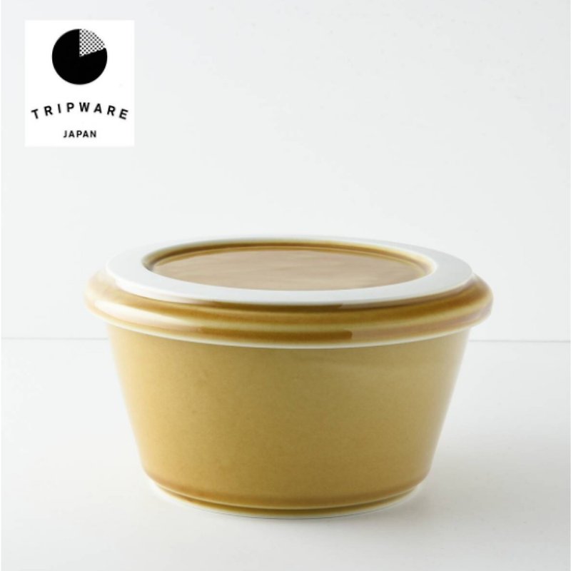 【Trip Ware Japan】Bowl with Lid (Made in Japan)(Mino Ware)(Caramel) - จานและถาด - ดินเผา 