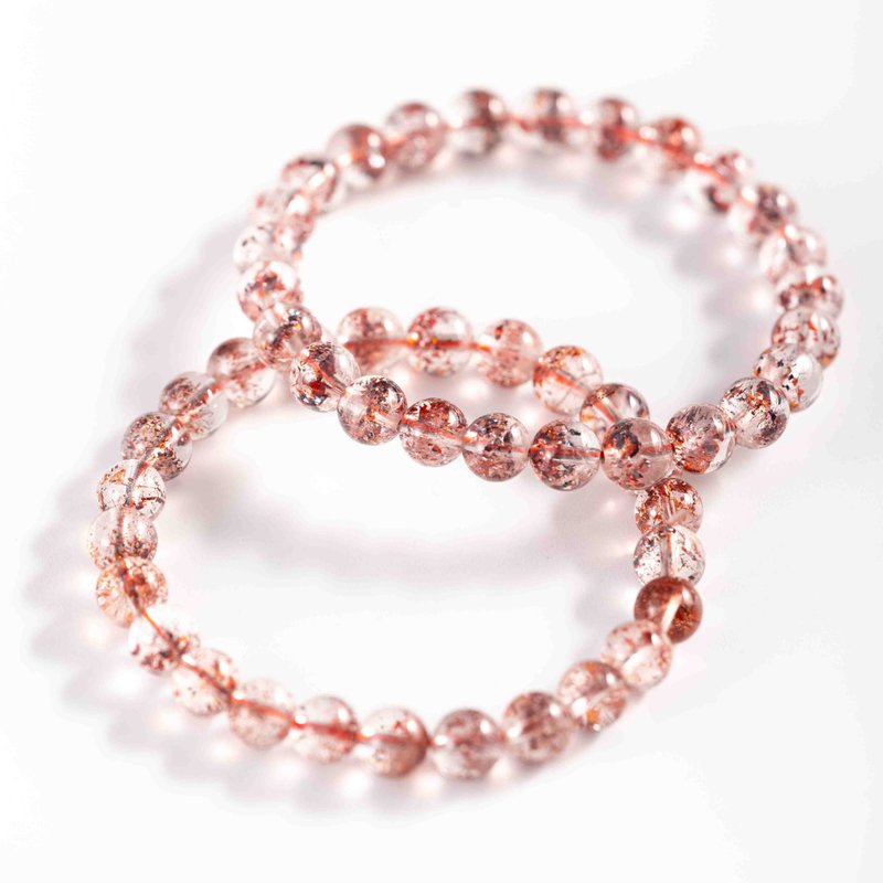 Golden Strawberry Quartz Bracelet - สร้อยข้อมือ - คริสตัล สึชมพู