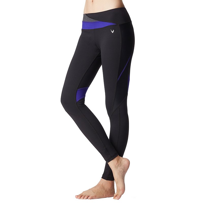 [MACACA] Hip Fixed Rate Heart Free Pants - ATE7521 Black / Royal Blue - Women's Sportswear Bottoms - Nylon Black