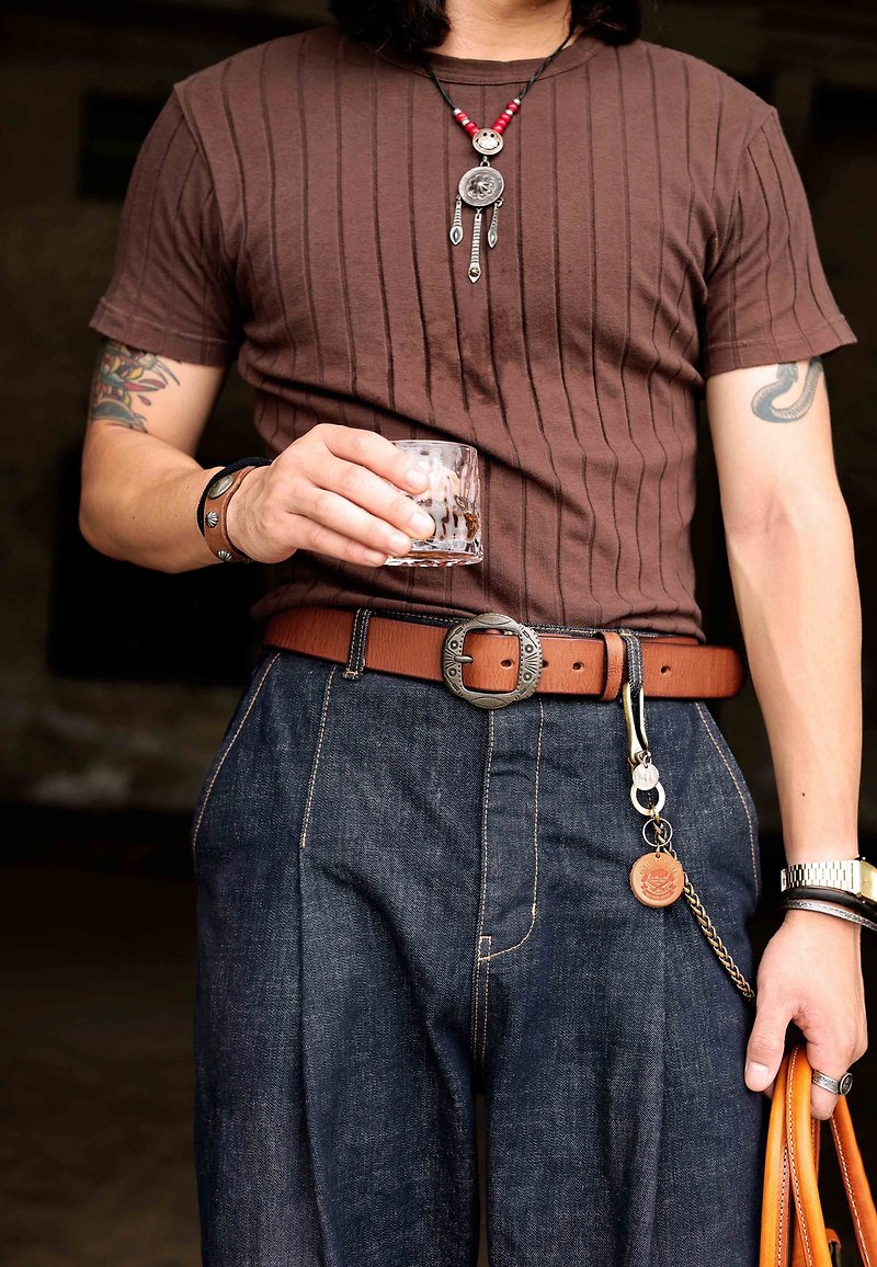 American Vintage Italian Gentleman Leather Belt - Belts - Genuine Leather Multicolor