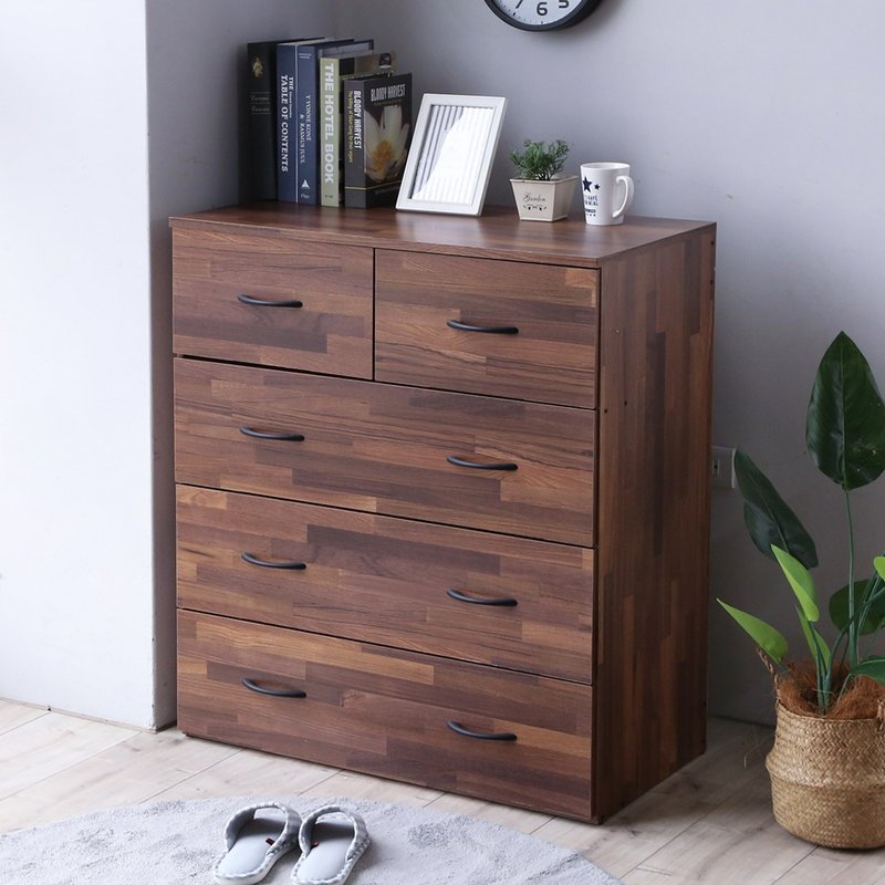 [Wei Man] Taiwan-made classic three-large and two-small drawer storage cupboard wardrobe cupboard storage - Storage - Other Materials Brown