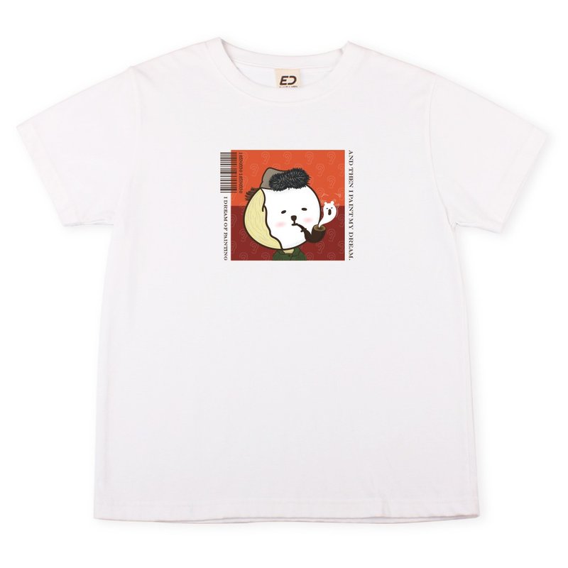 [Taiwan vs Famous Paintings] Van Gogh Short T/Men's T-shirt/T-Shirt/Women's top/Neutral T-shirt - Men's T-Shirts & Tops - Cotton & Hemp White