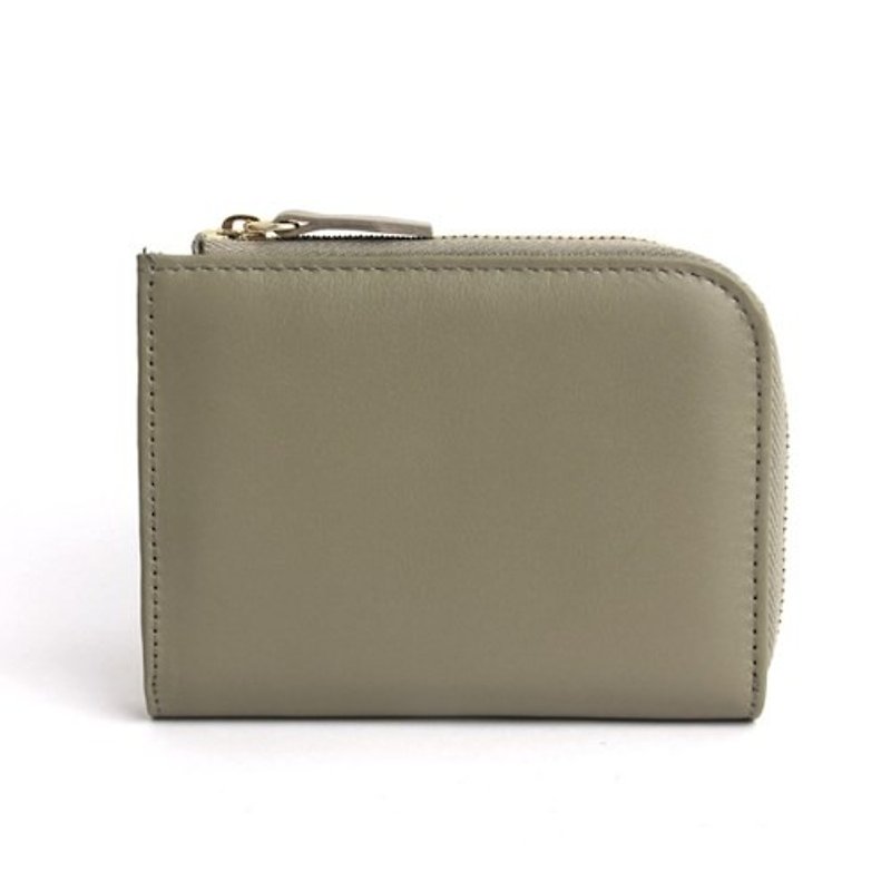 South Korea Socharming-Tidy Leather Wallet-Gray - Coin Purses - Other Materials 