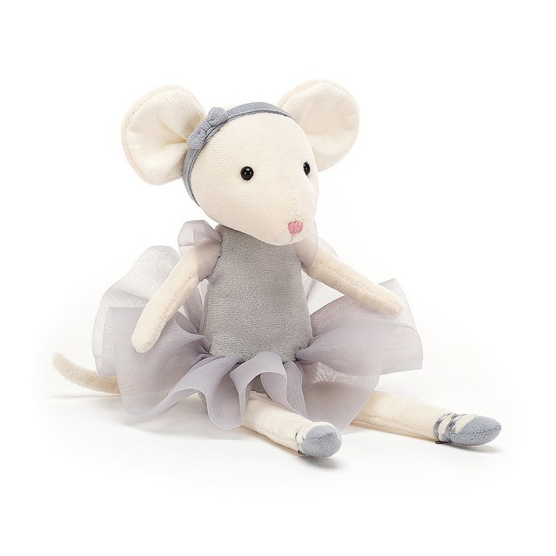 Jellycat Pirouette Mouse Pebble 小老鼠 24cm - 公仔/玩偶 - 聚酯纖維 白色