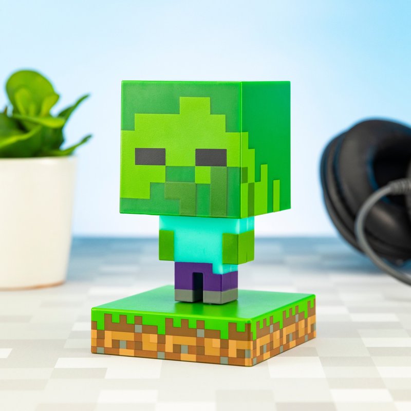 Officially Licensed Minecraft Zombie Figure Light - Lighting - Plastic Green