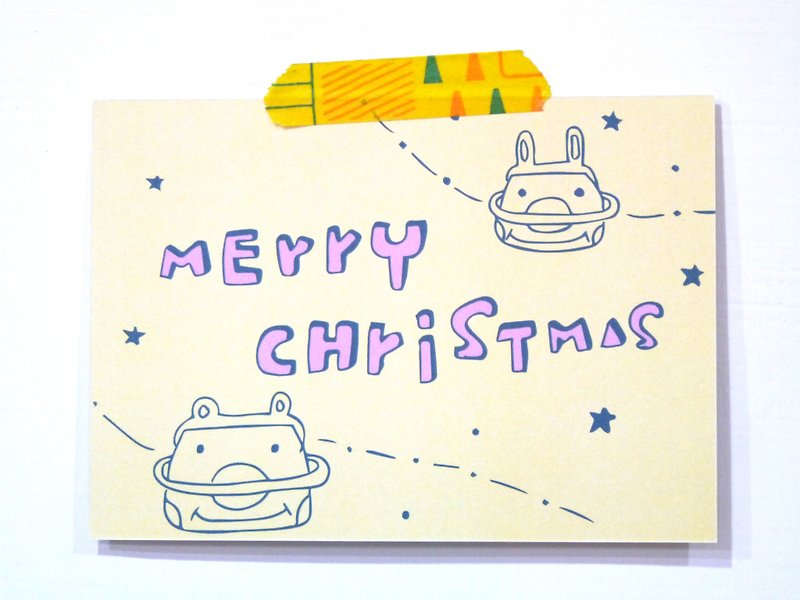 |明信片|耶誕星球卡片 - 心意卡/卡片 - 紙 黃色