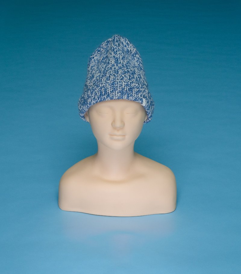 Heavyweight - Blue and White HV04 Handmade Woven Cap - หมวก - ขนแกะ สีน้ำเงิน