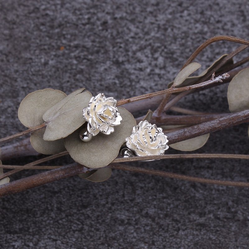 Cherry blossom earrings sterling silver flower series - Earrings & Clip-ons - Sterling Silver Silver