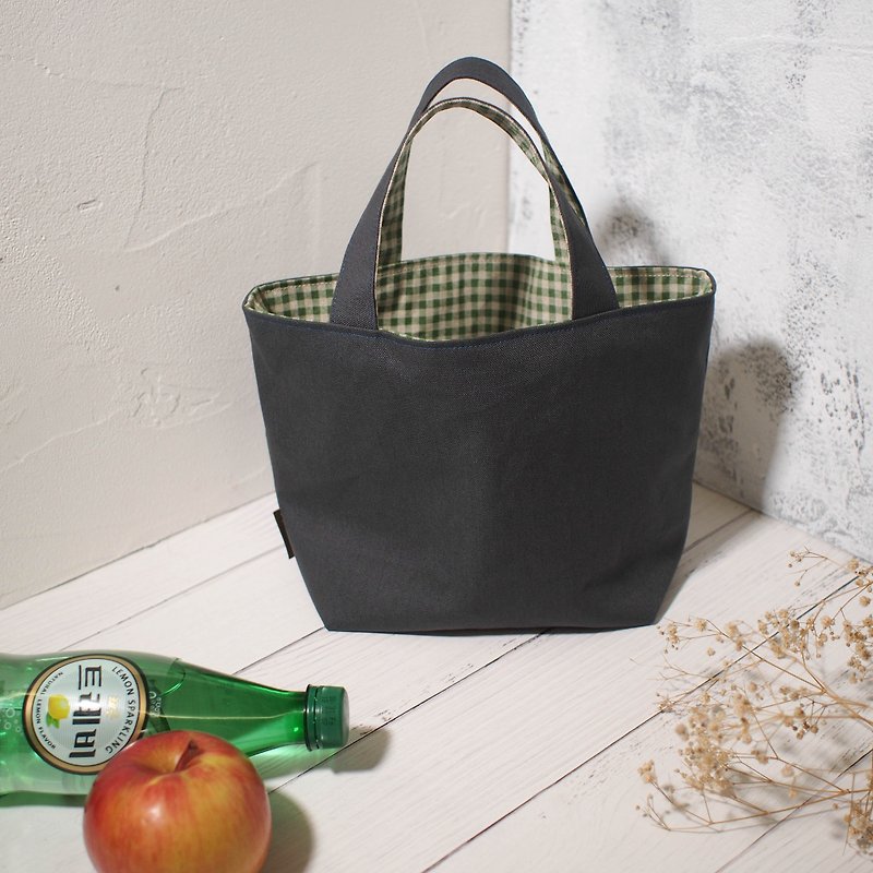 House wine series lunch bag / tote bag / limited edition handmade bag / small kangaroo / pre-order - Handbags & Totes - Cotton & Hemp Gray