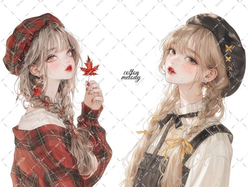 original sticker no.6836 人物ステッカー オリジナルステッカー 人物ステッカー 女の子ステッカー オリジナル人物ステッカー - 貼紙 - 紙 
