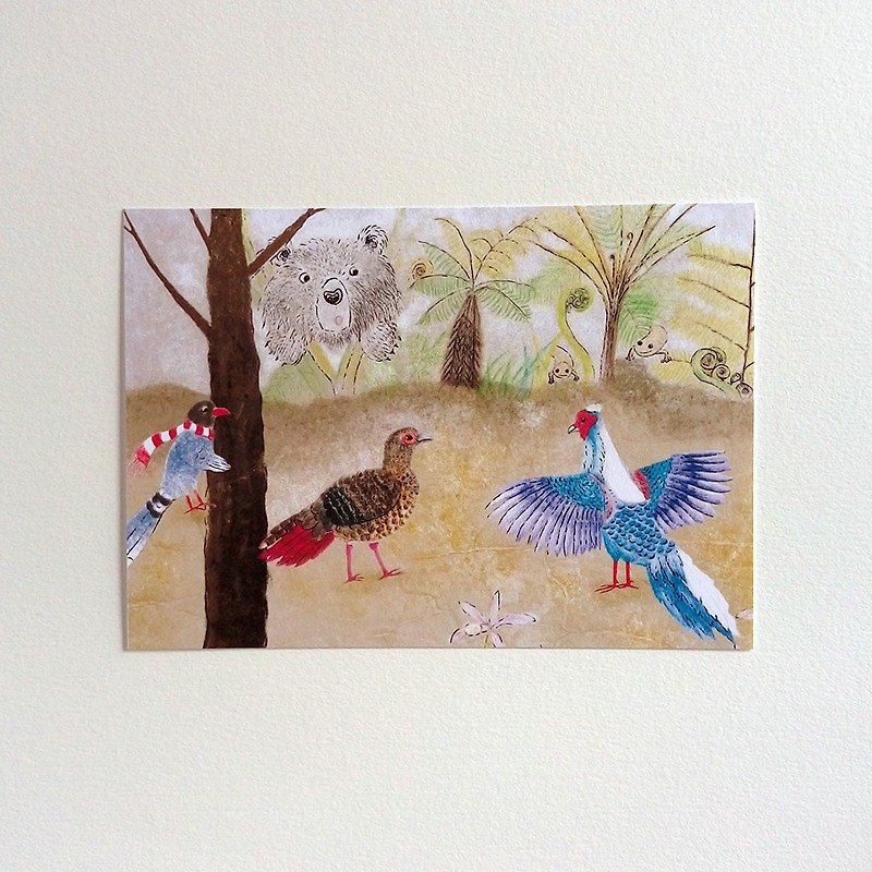 Meet the Endemic Species of Taiwan－Swinhoe's Pheasant Postcard - การ์ด/โปสการ์ด - กระดาษ สีนำ้ตาล