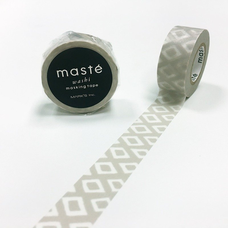 masteと紙テープ海外限定シリーズ - 基本[ダイヤモンドダイヤモンド - アッシュ（MST-MKT200-GY）] - マスキングテープ - 紙 グレー