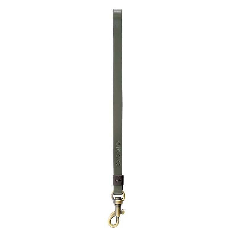 Bagmio | Cowhide hand strap | Olive green | Two-tone matching | Lanyard | Short hand strap - Lanyards & Straps - Genuine Leather Green