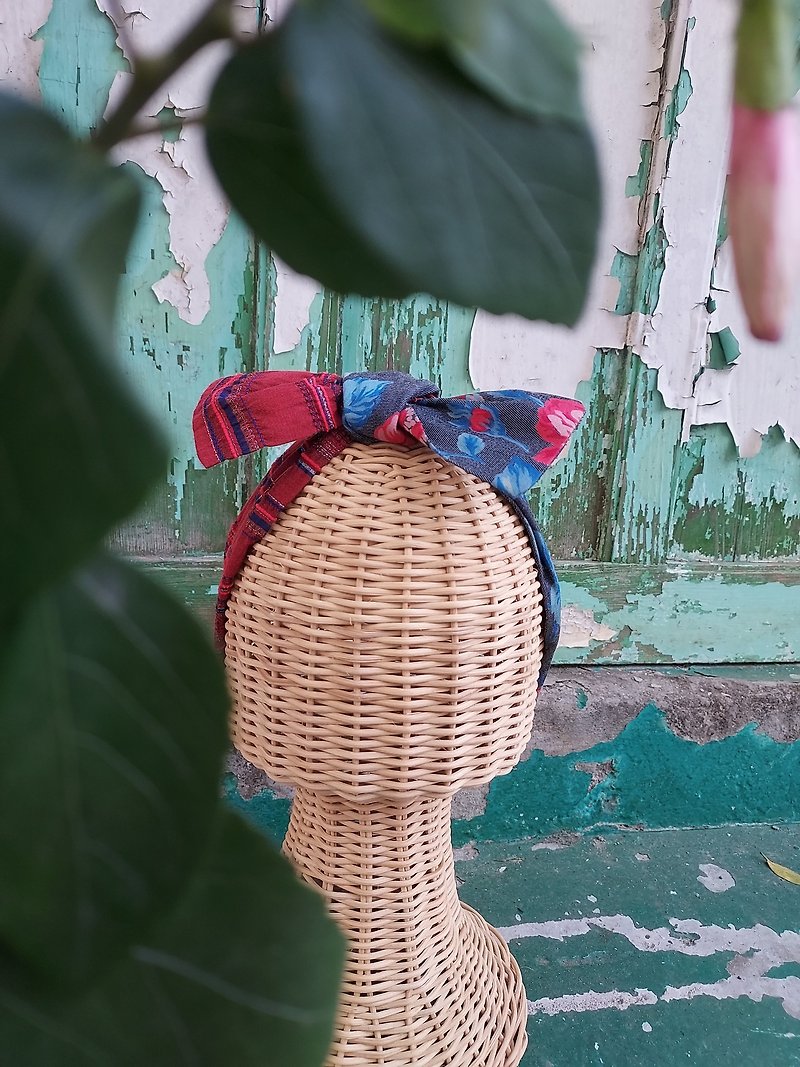Handmade headband rose ocean - Headbands - Cotton & Hemp 