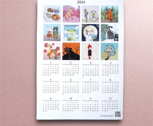SALE】2024年ポスターカレンダーセット(A5/3種類セット) hiish