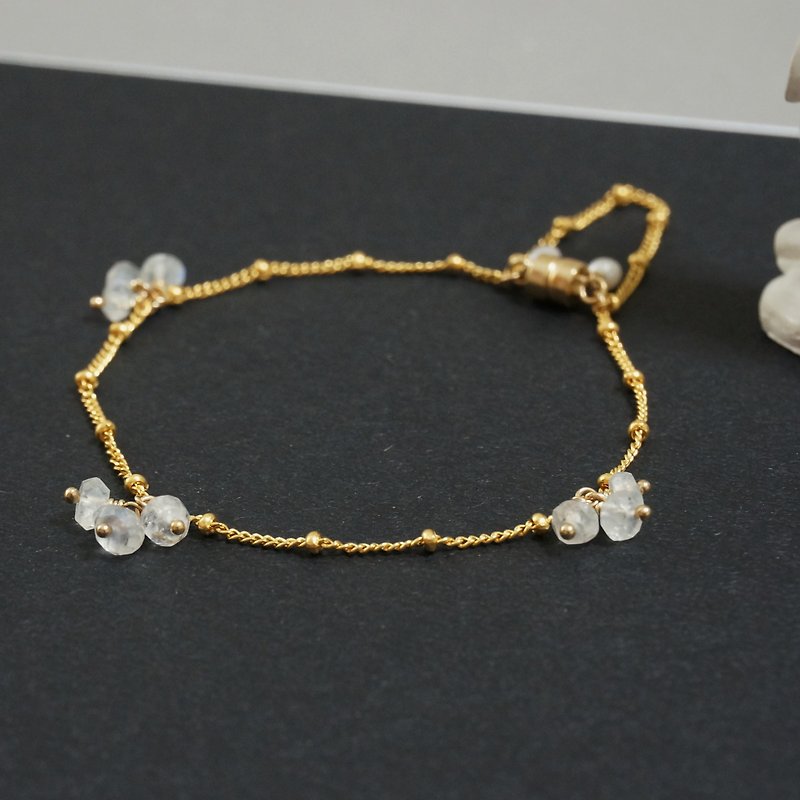 Moonstone ムーンストーン Moonstone USA 14K Gold Bracelet Light Jewelry - Bracelets - Precious Metals Gold
