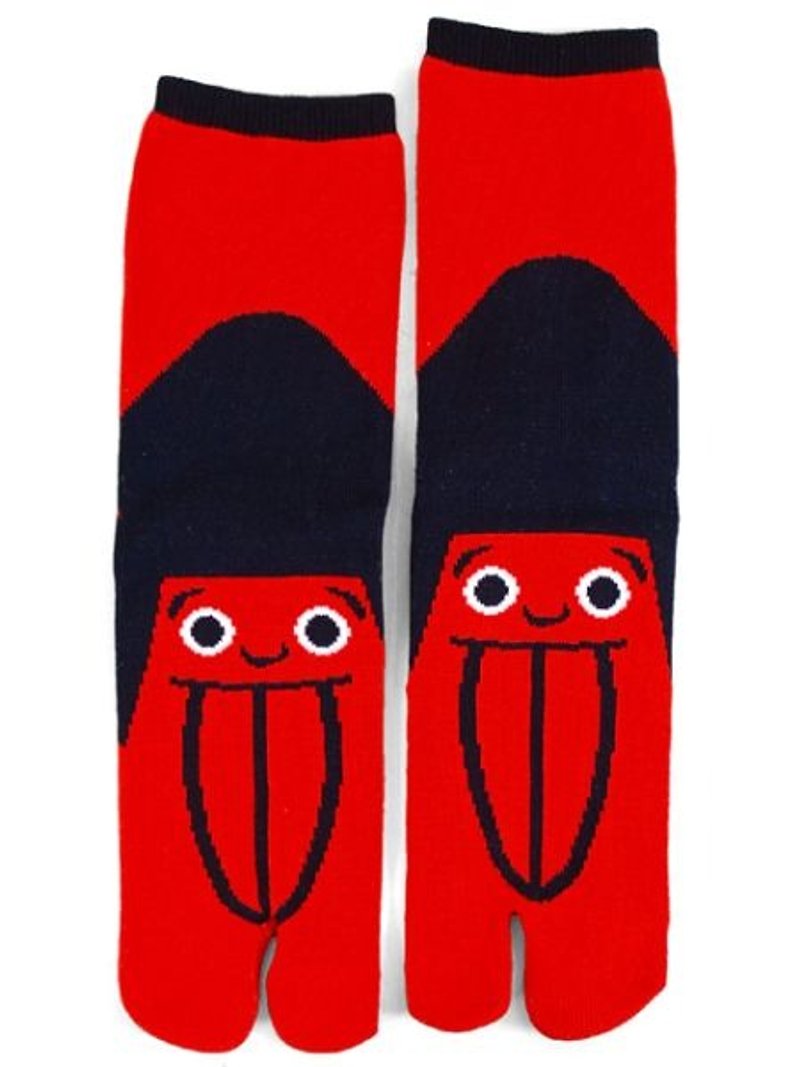 Pre-ordered おばけの金太 two finger socks, full bag, demon and ghost, Jintai 7JKP2138 - Socks - Other Materials Red