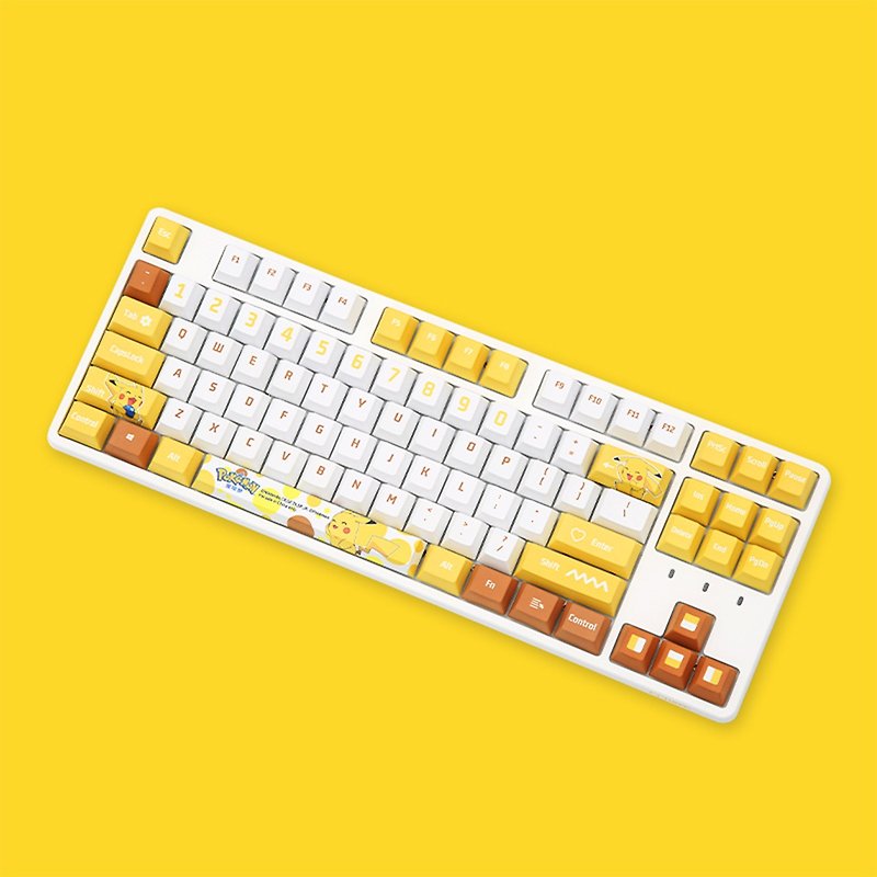 [Free Shipping Special] FE87 Customized Pokémon Pikachu Game Mechanical Keyboard for Gaming - อุปกรณ์เสริมคอมพิวเตอร์ - วัสดุอื่นๆ ขาว