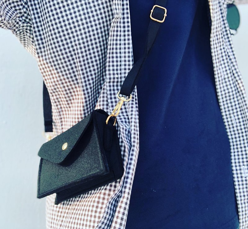 Mini flip top bag 2 colors - Messenger Bags & Sling Bags - Wool Khaki