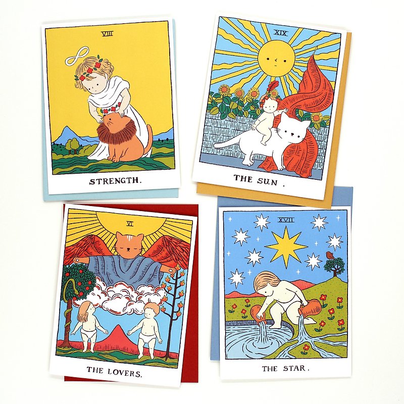 Tarot - Set of 4 Greeting Cards
