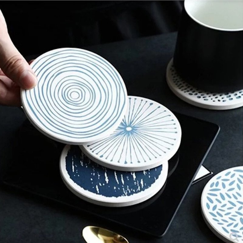 LINKIFE Japanese simple totem diatomaceous earth absorbent coaster 4 into the group - Coasters - Other Materials 