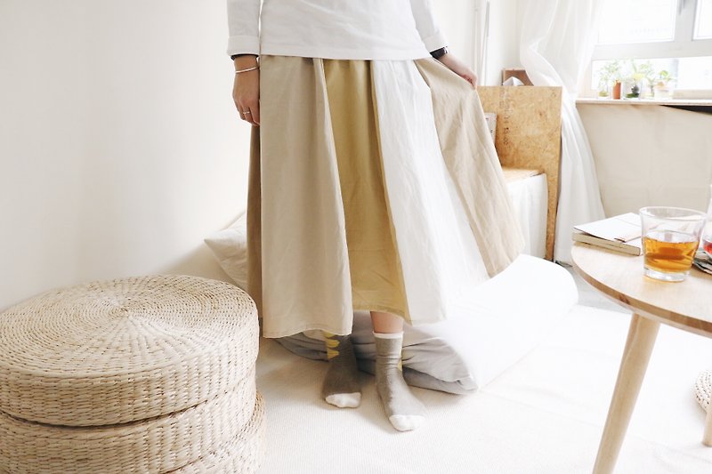 8-Piece color dress - Skirts - Cotton & Hemp Khaki